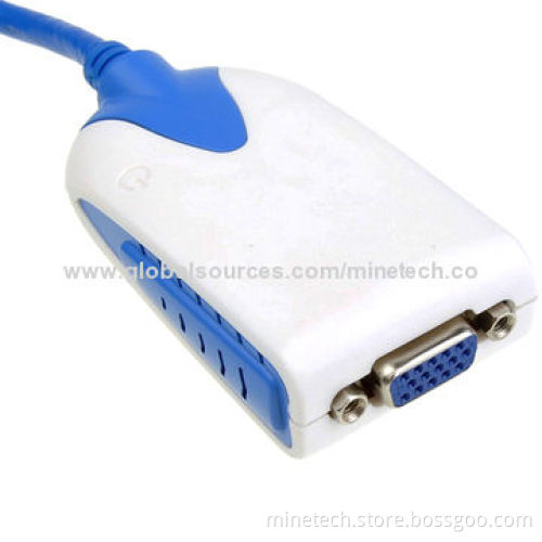 External USB to VGA Graphics Adapter, Supports Up to Six Simultaneous Display